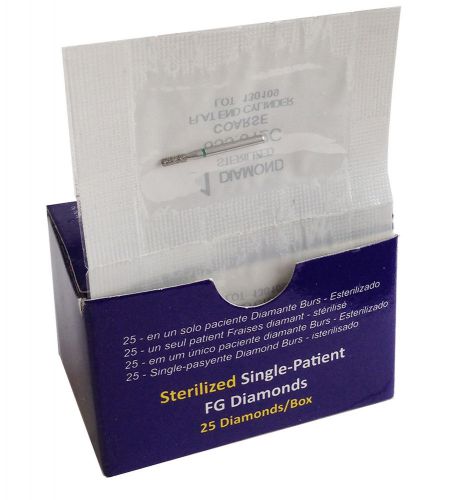 Single-Patient Use Diamond-Sterilized-S855/016SC-Super Coarse (25 burs $0.9/bur)