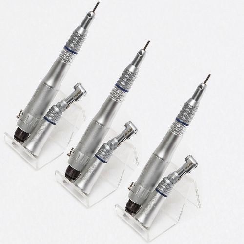 3x Dental Low Speed Handpieces Kits Contra Angle Air Motor Straight Cone 4 Holes