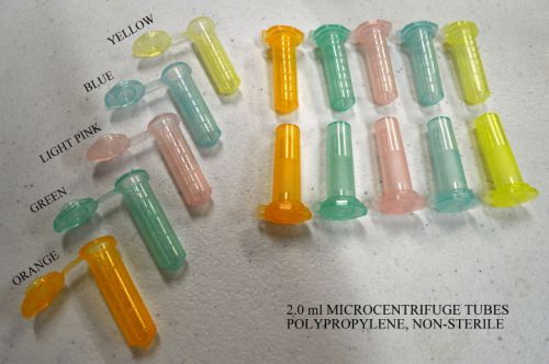 500 microcentrifuge tubes 2.0 ml polypropylene, ns 16,000xg + autoclavable racks for sale