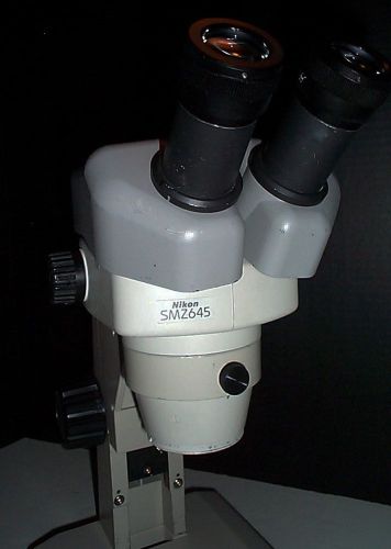 Nikon SMZ-645 Stereozoom Microscope 8-50X on Desktop - Nice