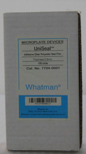 Whatman 7704-0001 UniSeal Microplate Sealer Adhesive-Backed Clear Seal Film x100