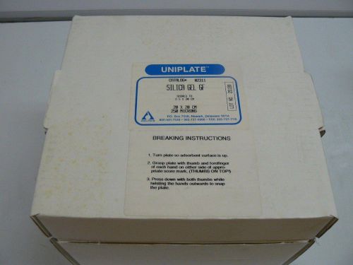 New analtech uniplate silica gel 20x20cm 250 microns 25/box cat. no. 02311 for sale
