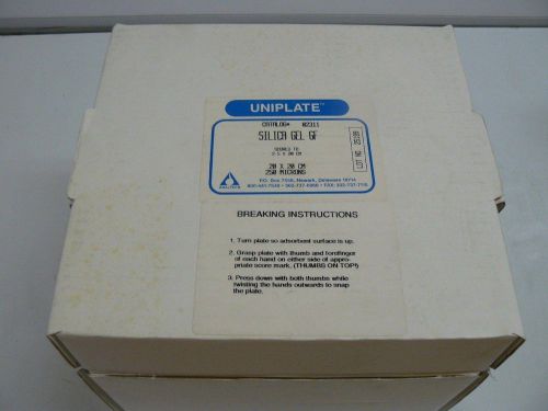 NEW ANALTECH UNIPLATE SILICA GEL 20x20cm 250 MICRONS 25/BOX CAT. NO. 02311