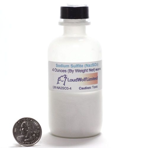 Sodium sulfite 4 oz by weight plastic bottle 99.9+ food-grade from usa na2so3 for sale