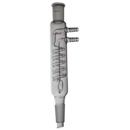 Laboy Glass 24/40 Reflux Condenser 125mm Coil Length 300mm Overall Height