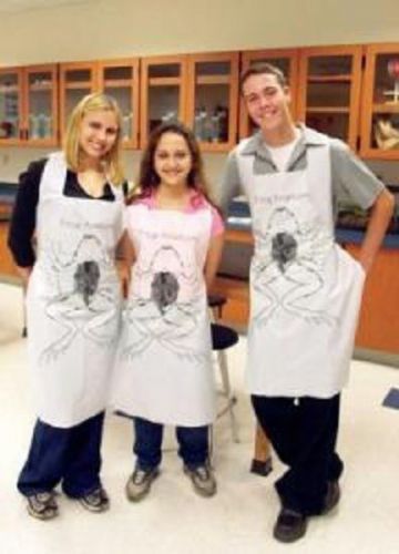 Pk/10: 34 x 28 inch  frog anatomy dissection aprons for sale