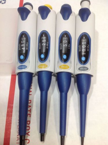 Set of 4 biohit mline single channel pipette m10, m20, m200, m1000, #1 for sale