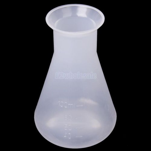 Plastic labor chemical conical flask container bottle lab test measure - 100ml for sale