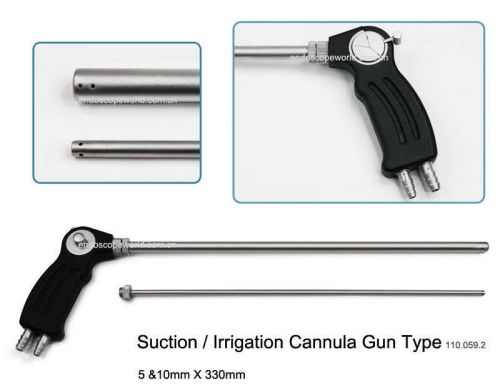 New Suction Irrigation Cannula Gun Type 5&amp;10mmX330mm