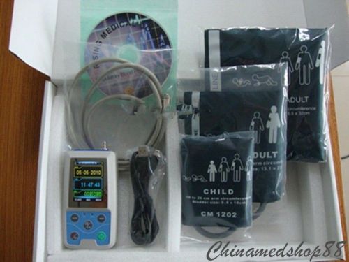 24Hrs Ambulatory Monitor,blood pressure monitor+3 cuffs+PC software ABPM50