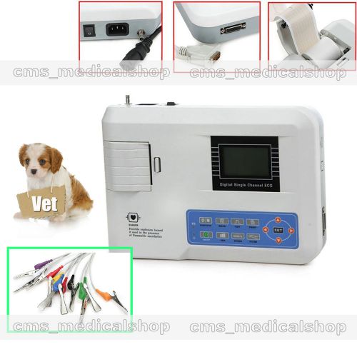 Hot sale!vet single channel portable ecg ekg machine with thermal printer+paper for sale