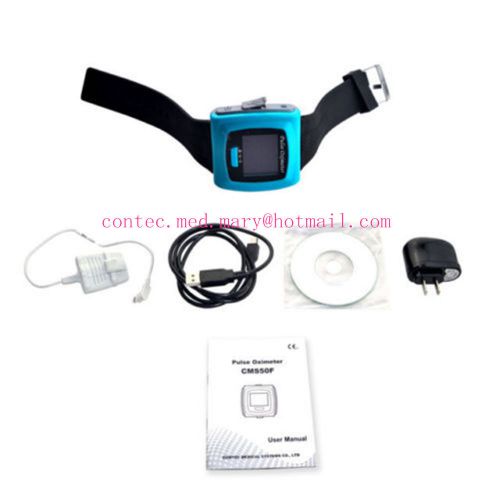 Fda ce, cms50f digital color wrist fingertip pulse oximeter,spo2 pr,usb software for sale