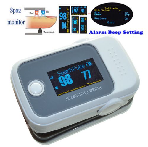 FDA CE Oximeter Pulse Finger Tip Monitor  SpO2 pulsioximetro ossimetro +Alarm