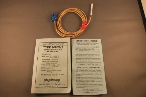 Physitemp MT-29/2 Thermocouple Type T Hypodermic Needle Microprobe