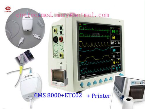With etco2 printer ce fda muitl parameters icu patient monitor 12&#034; big screen.! for sale