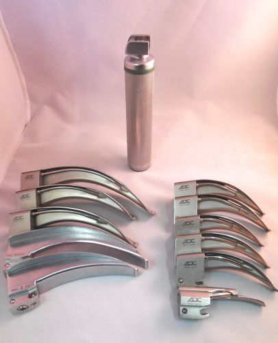 Heine Laryngoscope w/11 Fiber Optic Stainless Steel Blades