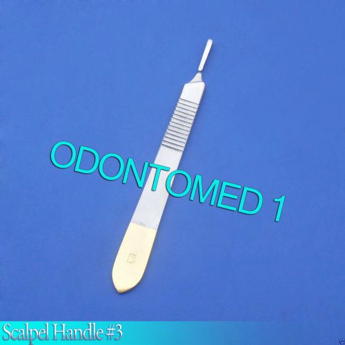 12 Scalpel Handle #3 Gold Plated Surgical Dental Veterinary Instruments