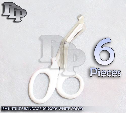 6 emt ems trauma shears utility scissors 7.25&#034;, white for sale