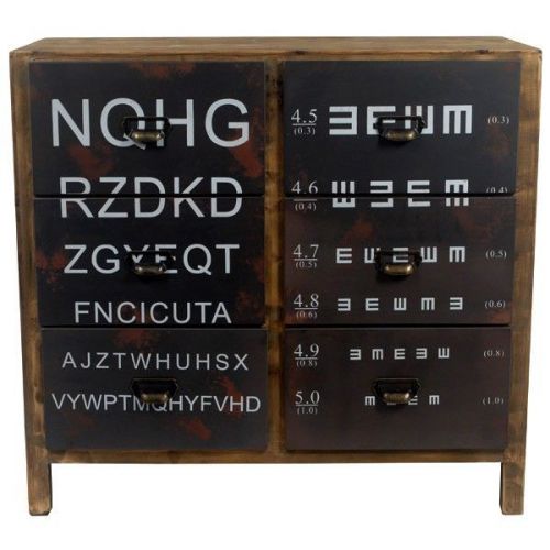 Eye chart cabinet industrial mercantile look new handmade free shipping for sale