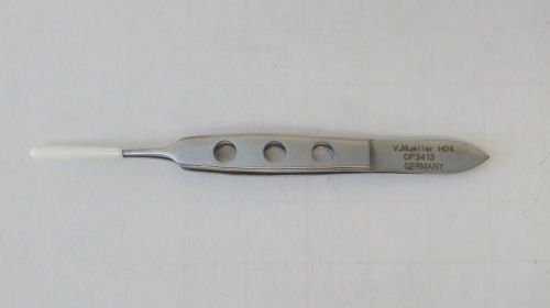 V.Mueller OP3413 Bishop-Harmon Forceps 3-3/8&#034;, Fine cross serrated tips 0.5mm