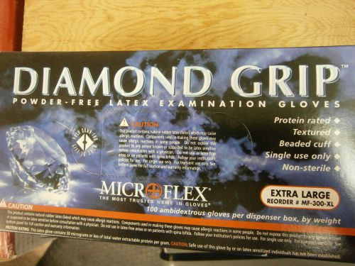 Micro flex mf300xl diamond grip gloves extra large. sold as box of 100 for sale