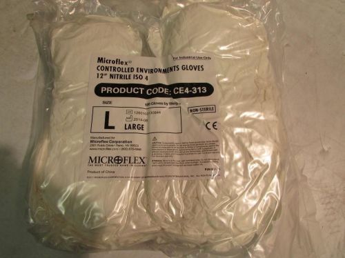 Lot of (10) microflex ce4-313l nitrile glove pf sf large 100pk for sale