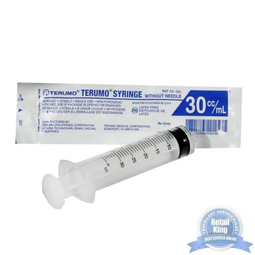Syringe 30cc Luer Lock Tip Sterile Pack Of 10 New