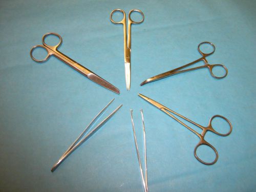 6-piece hemostat scissor forcep tweezer emergency survival kit for sale