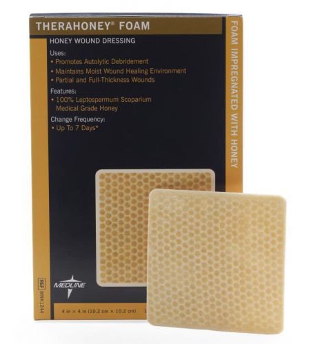 TheraHoney Foam Honey Wound Dressing 4&#034; x 4&#034; (Box of 10) # MNK1244