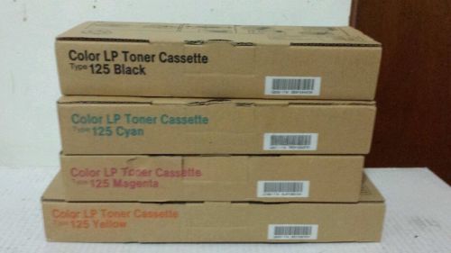 Set of 4- New OEM Savin Type 125 BK/C/M/Y  Color LP Toner