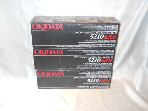 Lot of 3 Okidata Oki 5210-4201 5210 4201 Black Toner cartridge New and sealed