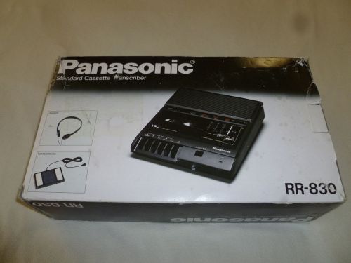 BOXED PANASONIC RR-830 STANDARD CASSETTE TRANSCRIBER RECORDER MACHINE HEADSET&amp;&gt;