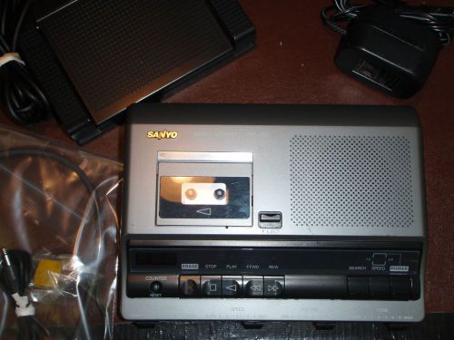 Sanyo TRC6030 microcassette transcriber with foot pedal AC adapter &amp; warranty