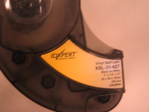 Brady idxpert labeling cartridge xsl-31-427 self-laminating vinyl black on white for sale