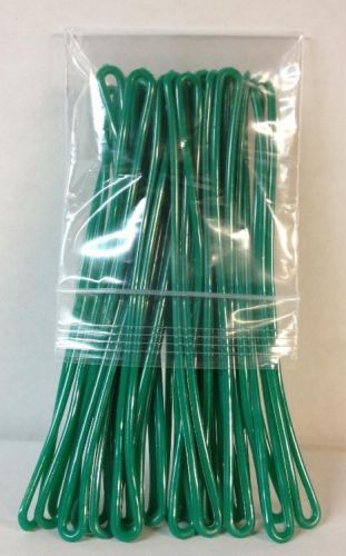 Green Luggage Tag loops 100 / bag, 9 inch plastic worm loop travel school
