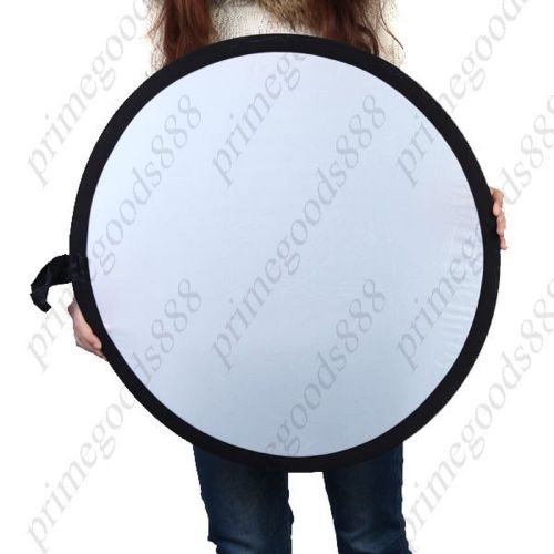 5 in 1 23&#034; collapsible light reflector round disc diffuser silver photography for sale