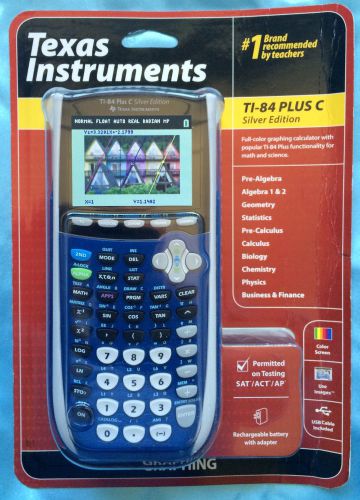 Texas Instruments TI-84 Plus C Silver Edition Graphing Calculator, BlUE **NEW**