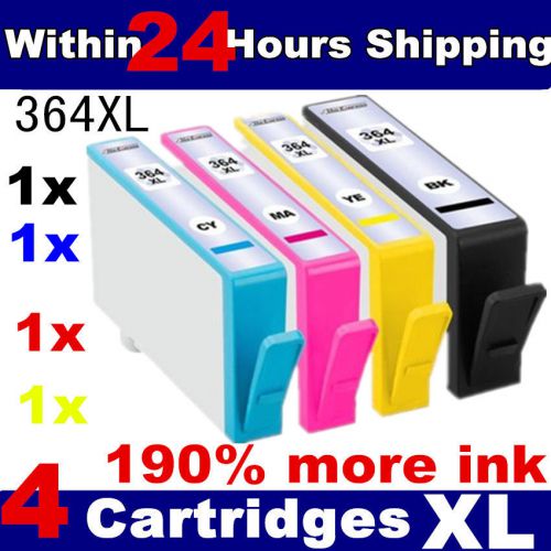 4x HP 364 XL CHIPPED INK CARTRIDGES FOR HP PHOTOSMART PRINTER