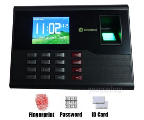 New Biometric Fingerprint Attendance Time Clock + Password + ID Card + TCP/IP