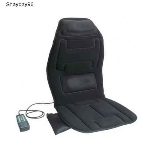 Heated memory foam back lumbar support massage cushion home office auto portable for sale