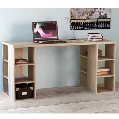 Bloc Desk with Shelves - Oak Look
