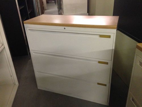 Lot of 2 3drawer lateral size files by allsteel office furniture w/lock&amp;key 42&#034;w for sale