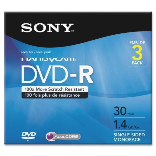 Sony DVD Recordable Media -DVD-R - 1.4 GB -3 Pack -80mm Mini30 Minute