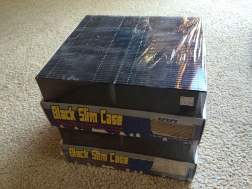 NEW Black Slim Case CD Storage Cases, two 100 packs (200 total)