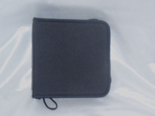 Black Zippered CD / DVD Storage Case Wallet 12 Sleeves
