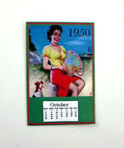 Dolls House Miniature 1:12 Scale Accessory 1950&#039;s Pin Up Calendar Tear Off Pages