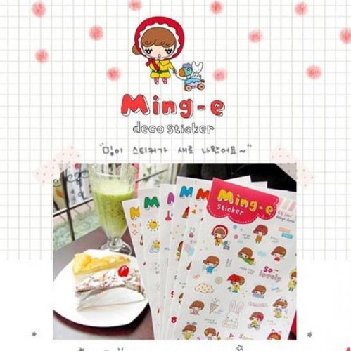 Sweet Ming-e Girl Diary calendar Filofax Schedule Decoration Sticker 4sheet