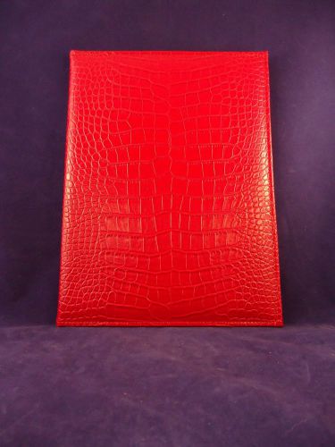 Red faux alligator skin portfolio for sale