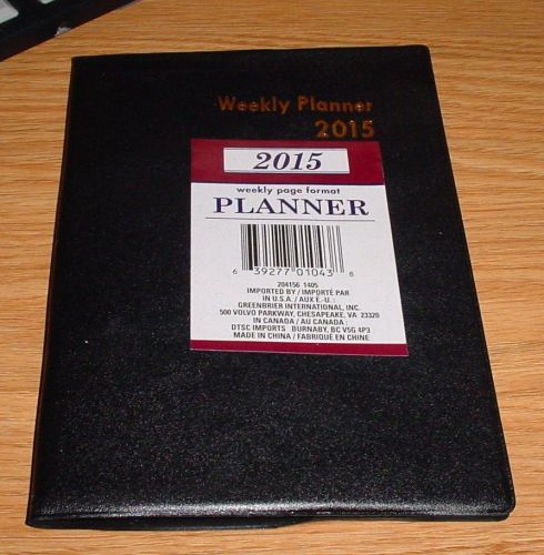 Black 2015 Weekly Daily Planner Appointment Book Student Planner 5&#034;x7.5&#034;