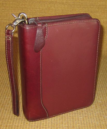 Compact 1.25&#034; rings | burgundy leather franklin covey/quest zip planner/binder for sale